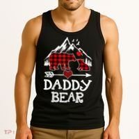 Daddy Bear , Red Buffalo Plaid Daddy Bear Pajama T Tank Top thumb 3