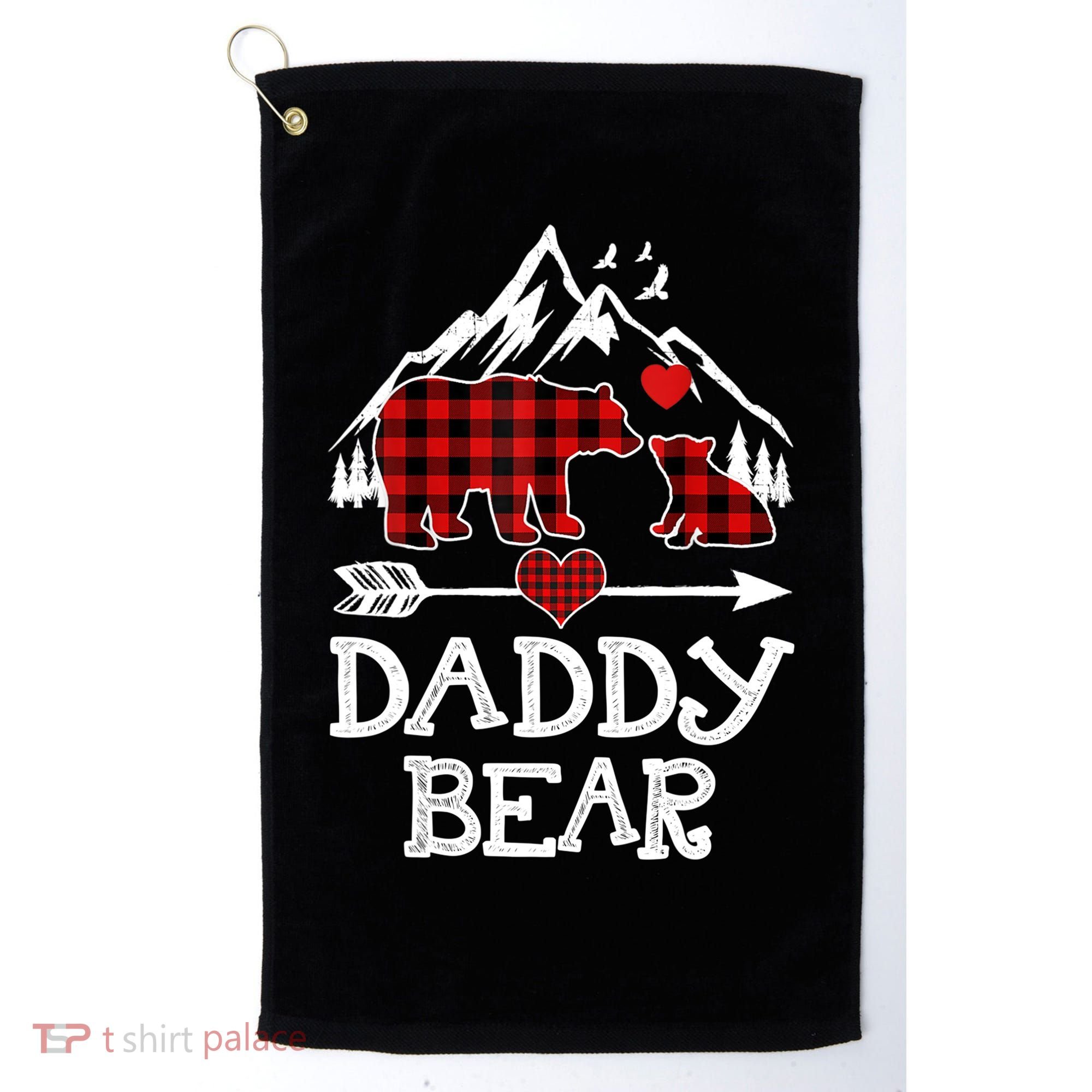 Daddy Bear , Red Buffalo Plaid Daddy Bear Pajama T Golf Towel