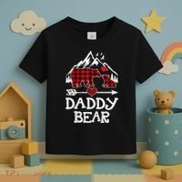 Daddy Bear , Red Buffalo Plaid Daddy Bear Pajama T Toddler T-Shirt thumb 3