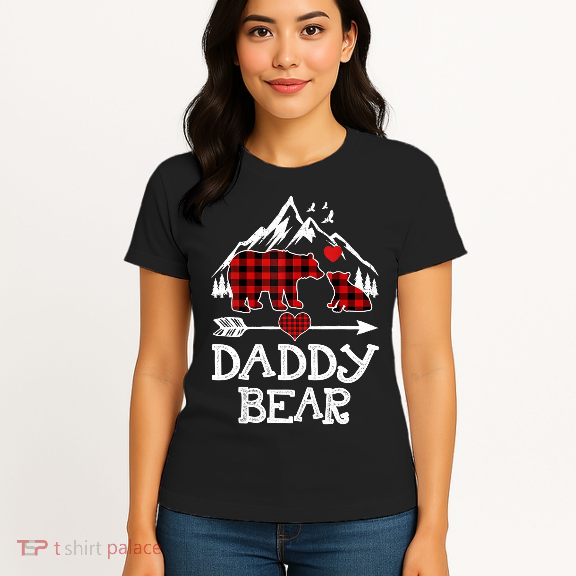 Daddy Bear , Red Buffalo Plaid Daddy Bear Pajama T Women's T-Shirt