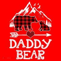 Daddy Bear , Red Buffalo Plaid Daddy Bear Pajama T Santa Hat thumb 1