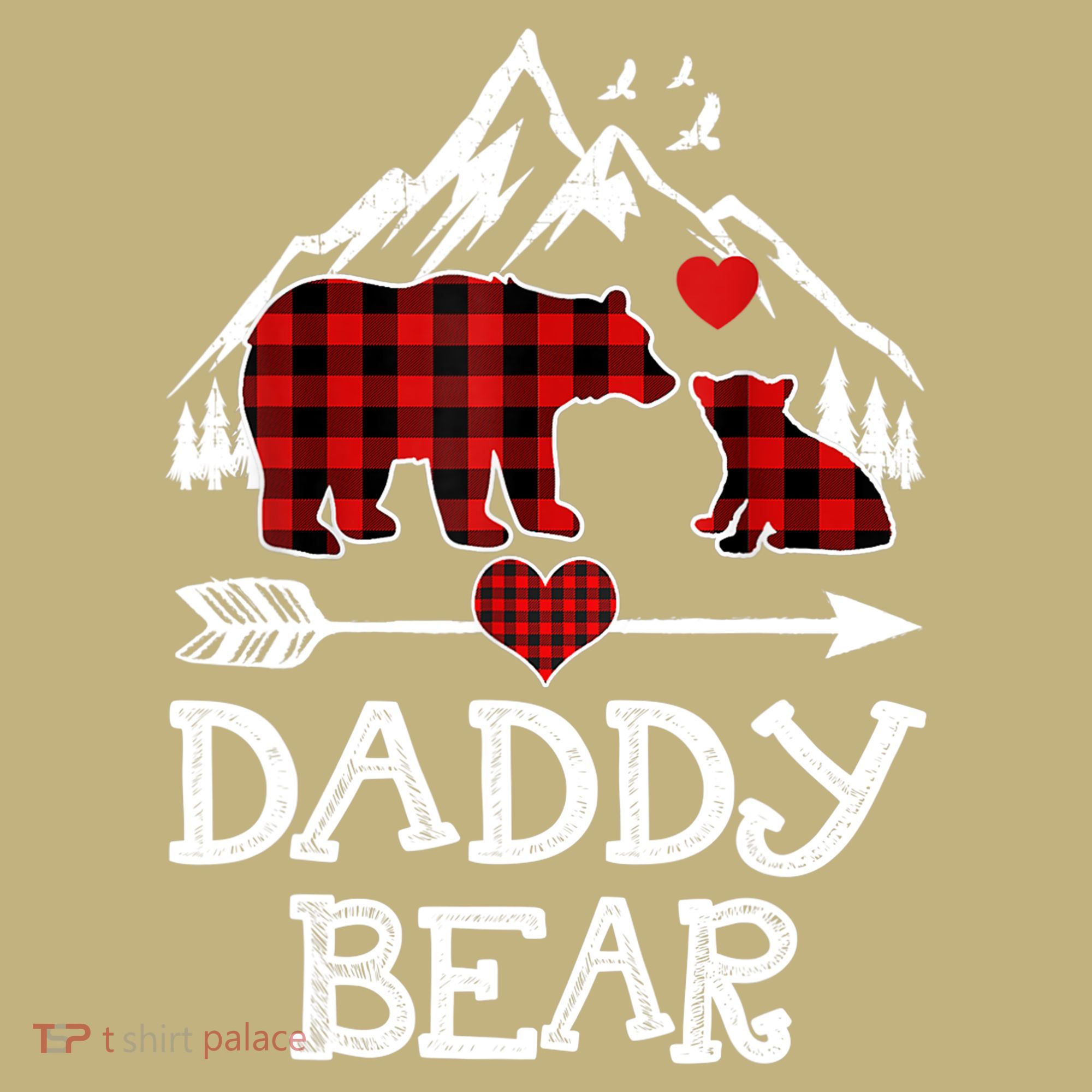 Daddy Bear , Red Buffalo Plaid Daddy Bear Pajama T Hoodie