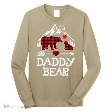Daddy Bear , Red Buffalo Plaid Daddy Bear Pajama T Long Sleeve Shirt