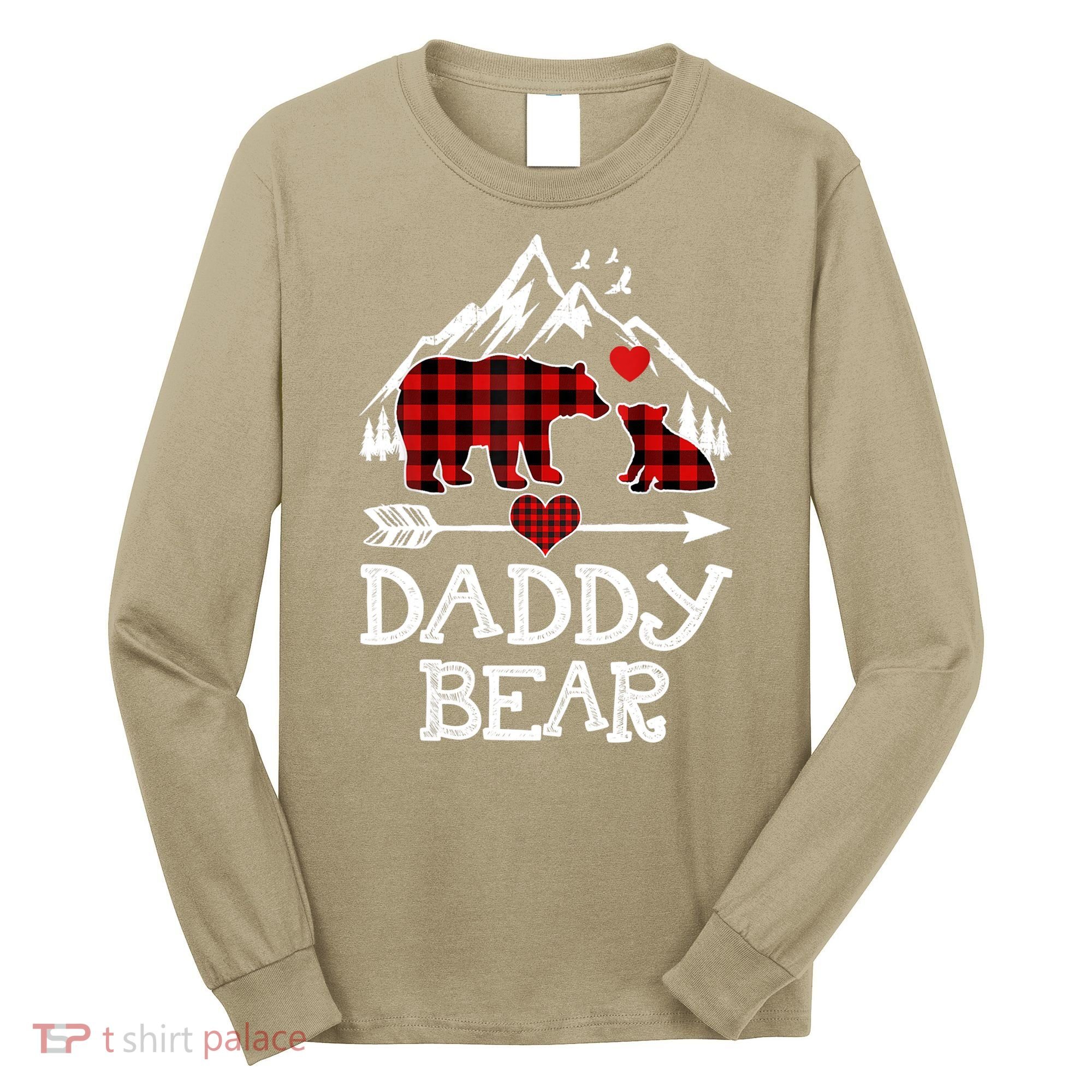 Daddy Bear , Red Buffalo Plaid Daddy Bear Pajama T Long Sleeve Shirt