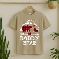 Daddy Bear , Red Buffalo Plaid Daddy Bear Pajama T T-Shirt thumb 2