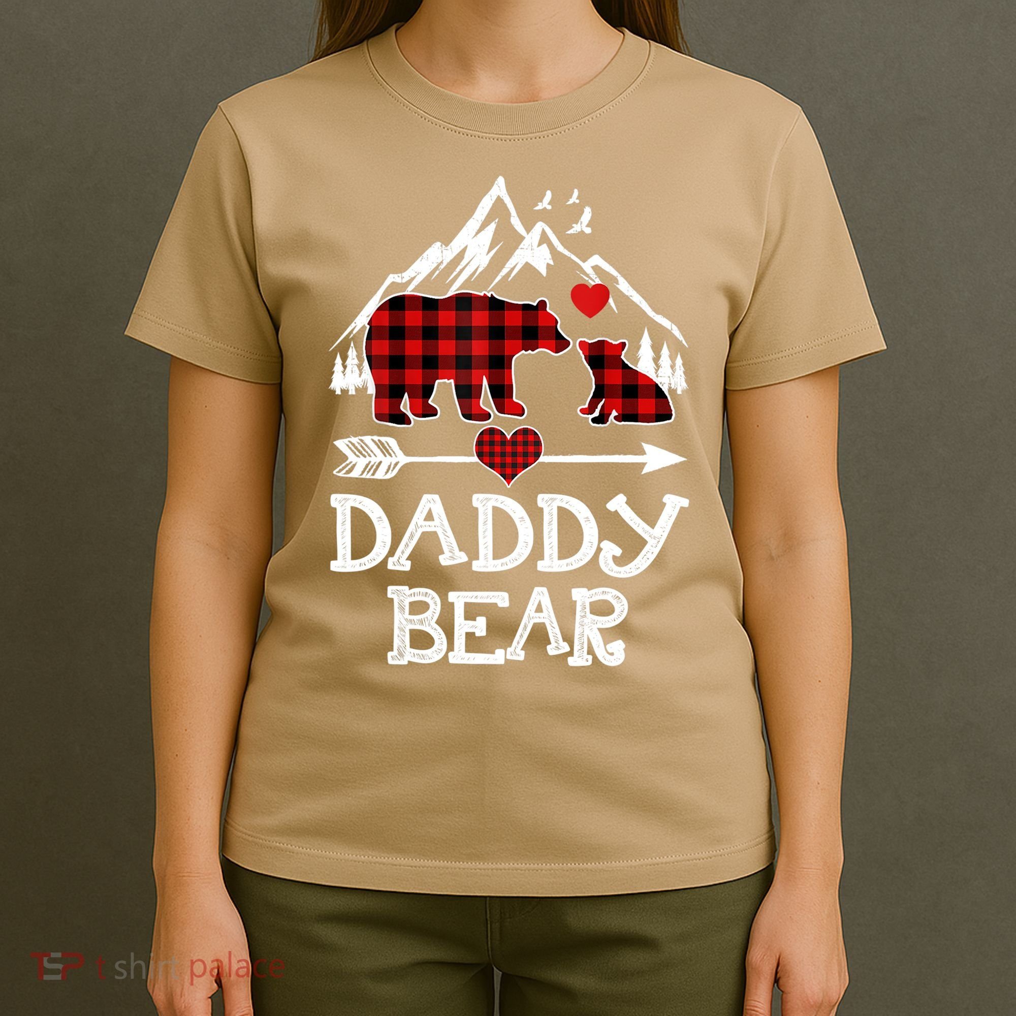 Daddy Bear , Red Buffalo Plaid Daddy Bear Pajama T T-Shirt