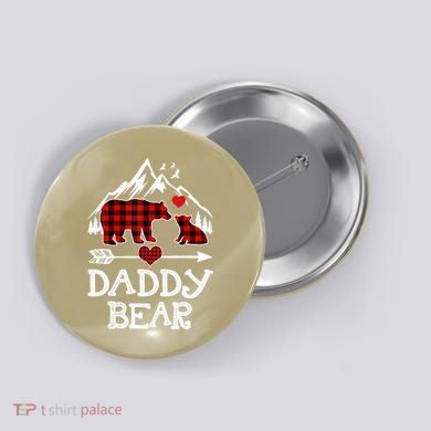 Daddy Bear , Red Buffalo Plaid Daddy Bear Pajama T Button