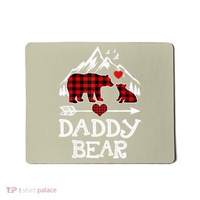 Daddy Bear , Red Buffalo Plaid Daddy Bear Pajama T Mousepad