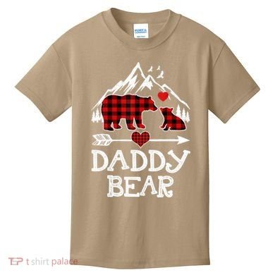 Daddy Bear , Red Buffalo Plaid Daddy Bear Pajama T Kids T-Shirt