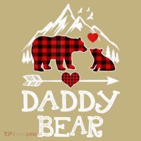 Daddy Bear , Red Buffalo Plaid Daddy Bear Pajama T Kids T-Shirt thumb 2