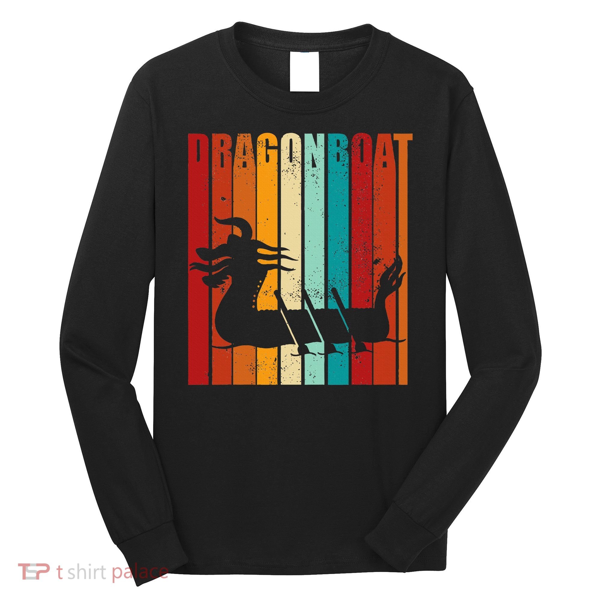 Dragon Boat Racing Dragon Boat Retro Paddling Long Sleeve Shirt
