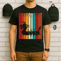 Dragon Boat Racing Dragon Boat Retro Paddling T-Shirt thumb 6