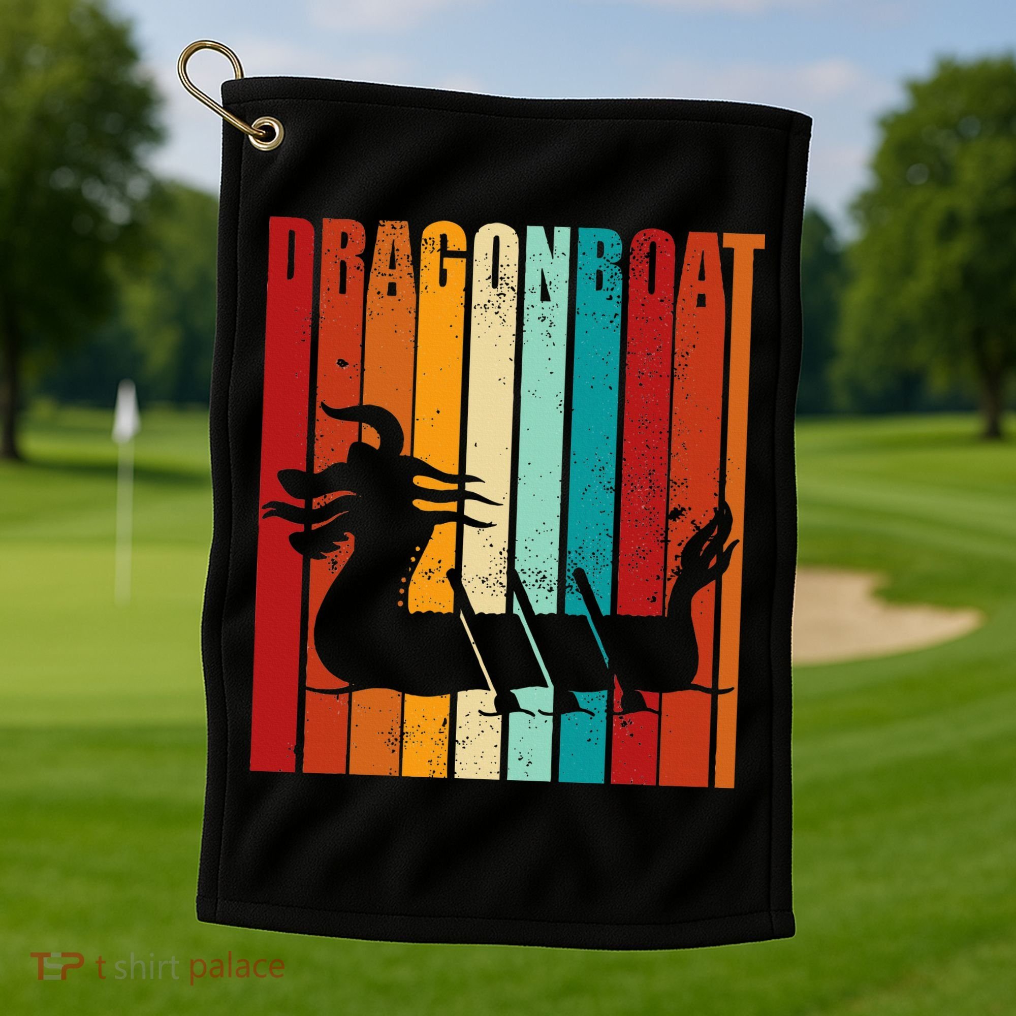 Dragon Boat Racing Dragon Boat Retro Paddling Golf Towel
