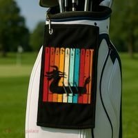 Dragon Boat Racing Dragon Boat Retro Paddling Golf Towel thumb 2