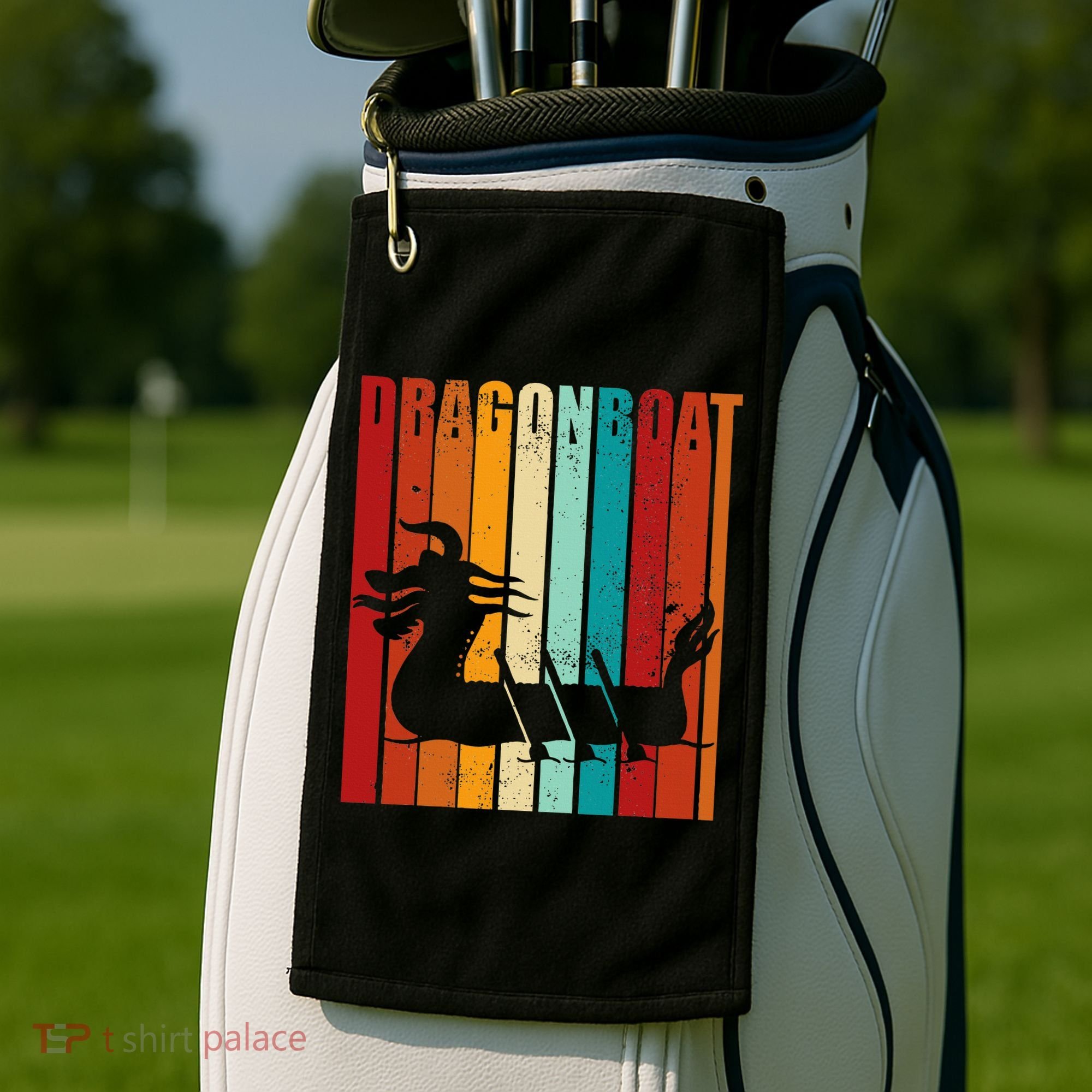 Dragon Boat Racing Dragon Boat Retro Paddling Golf Towel