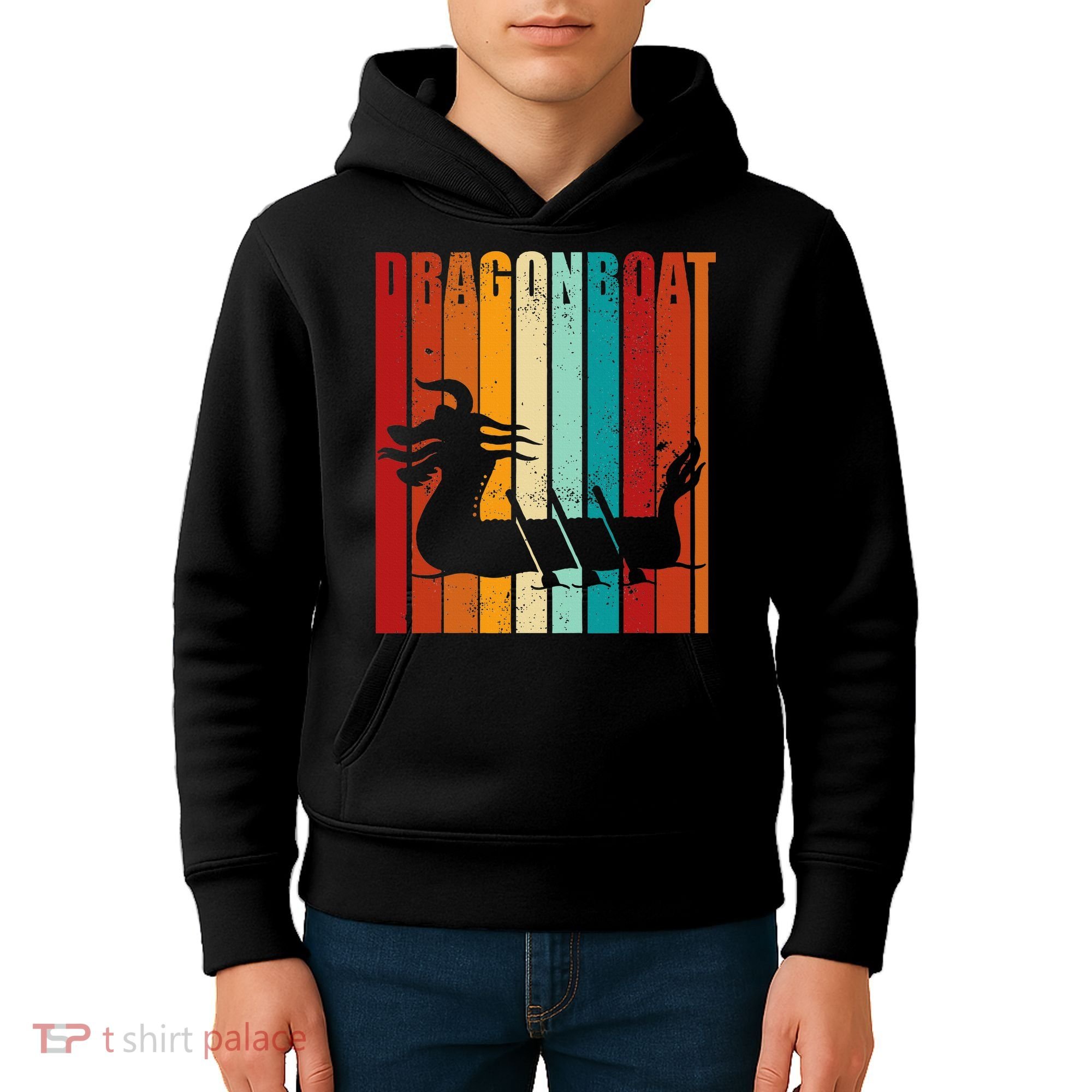 Dragon Boat Racing Dragon Boat Retro Paddling Kids Hoodie