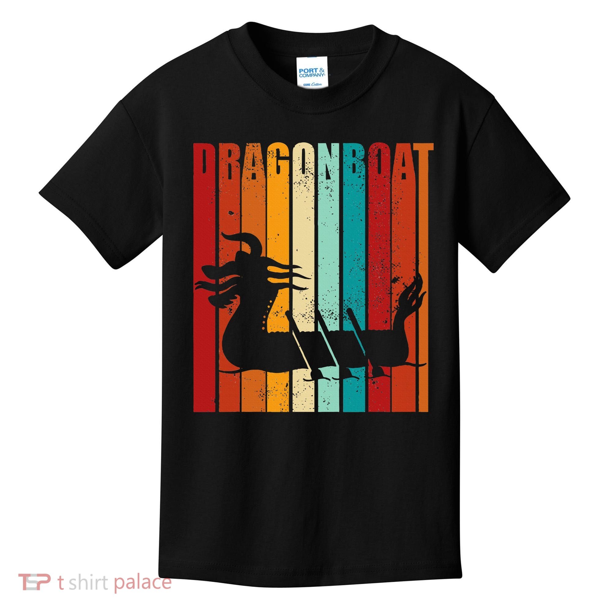 Dragon Boat Racing Dragon Boat Retro Paddling Kids T-Shirt