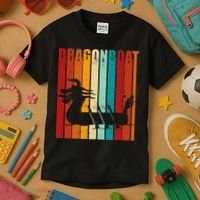 Dragon Boat Racing Dragon Boat Retro Paddling Kids T-Shirt thumb 3