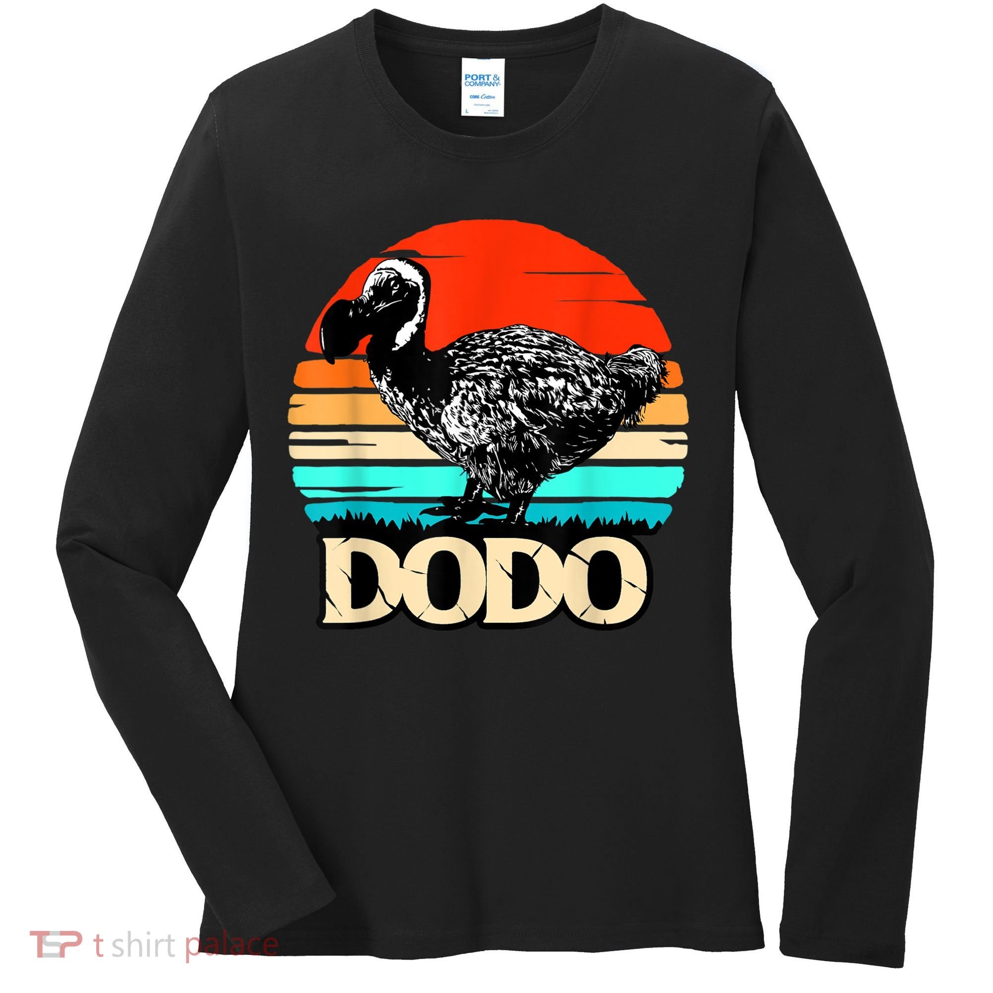 Dodo Bird Retro Sunset 70s & 80s Women And Men Women's Long Sleeve Shirt