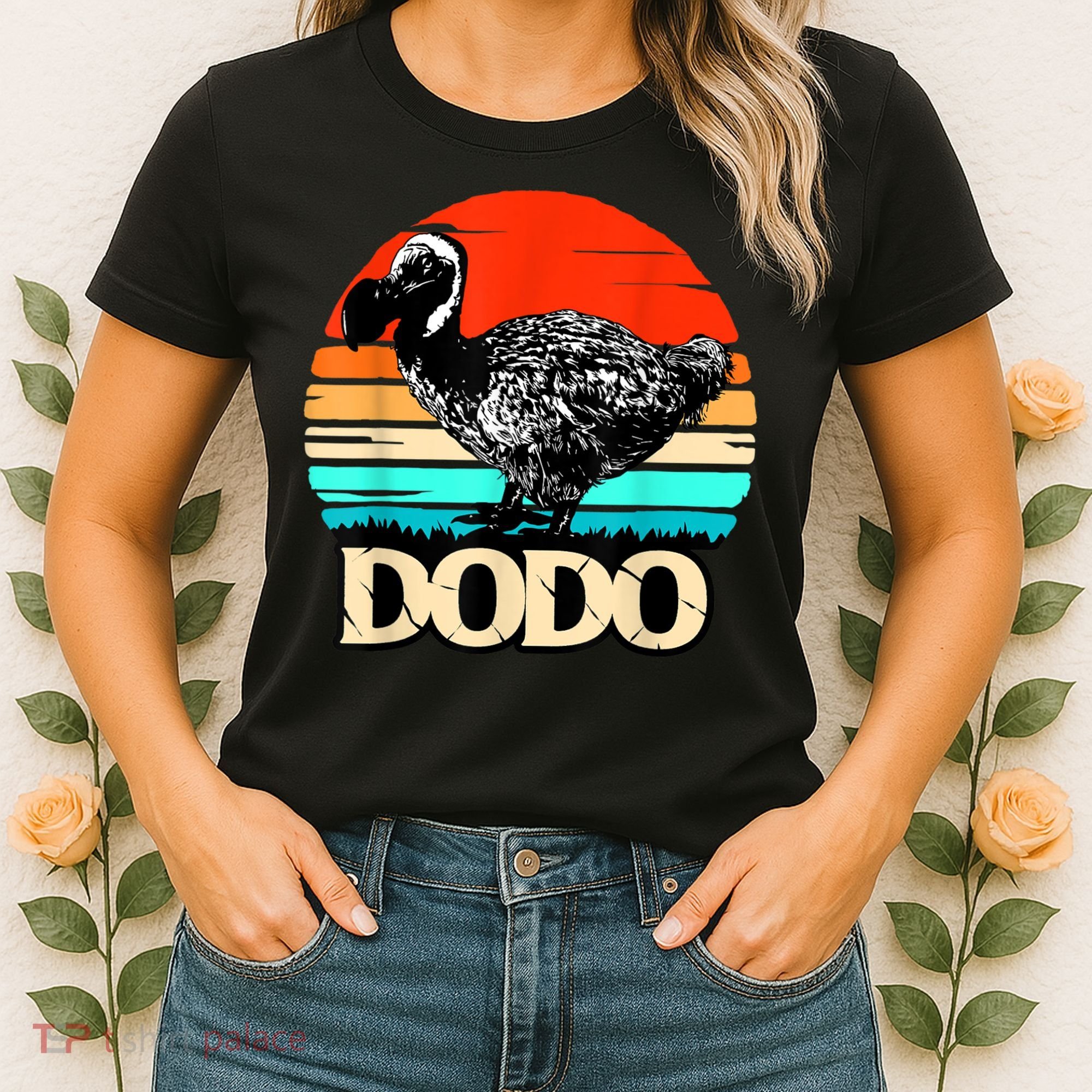 Dodo Bird Retro Sunset 70s & 80s Women And Men Women's T-Shirt