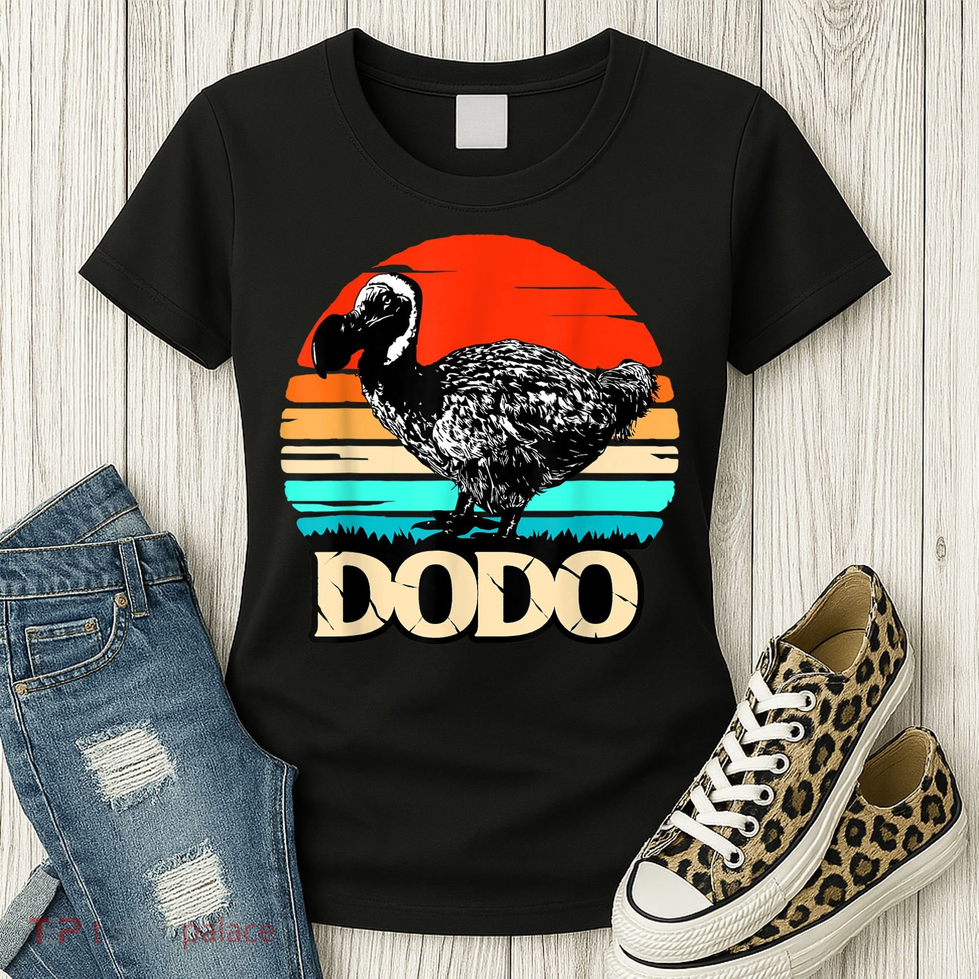 Dodo Bird Retro Sunset 70s & 80s Women And Men Women's T-Shirt