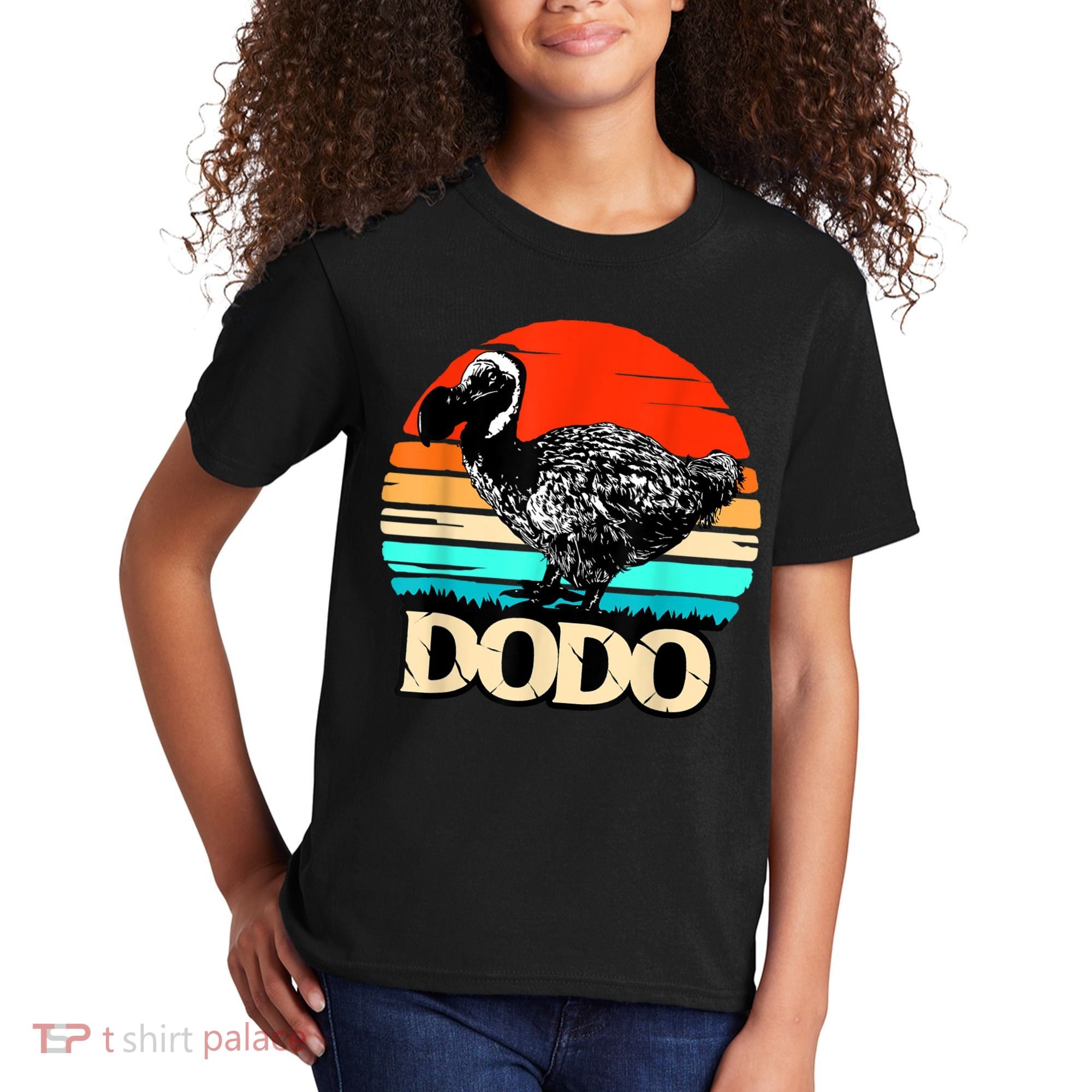 Dodo Bird Retro Sunset 70s & 80s Women And Men Kids T-Shirt