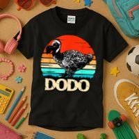 Dodo Bird Retro Sunset 70s & 80s Women And Men Kids T-Shirt thumb 3
