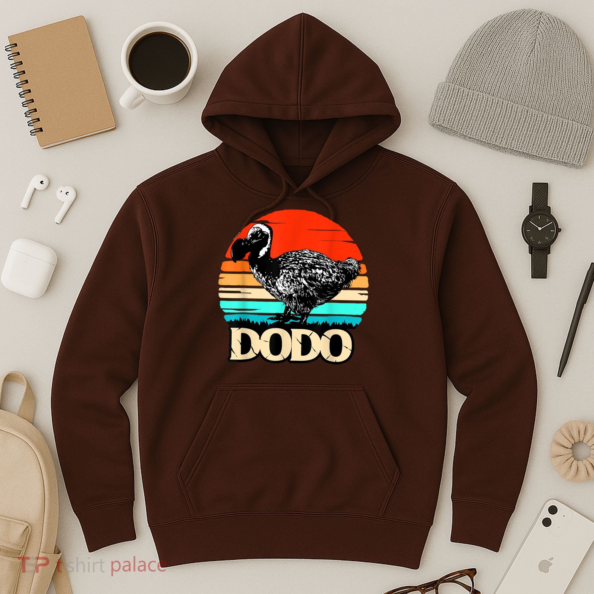 Dodo Bird Retro Sunset 70s & 80s Women And Men Hoodie
