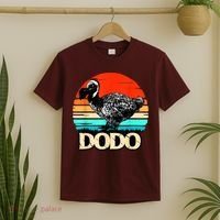 Dodo Bird Retro Sunset 70s & 80s Women And Men T-Shirt thumb 2
