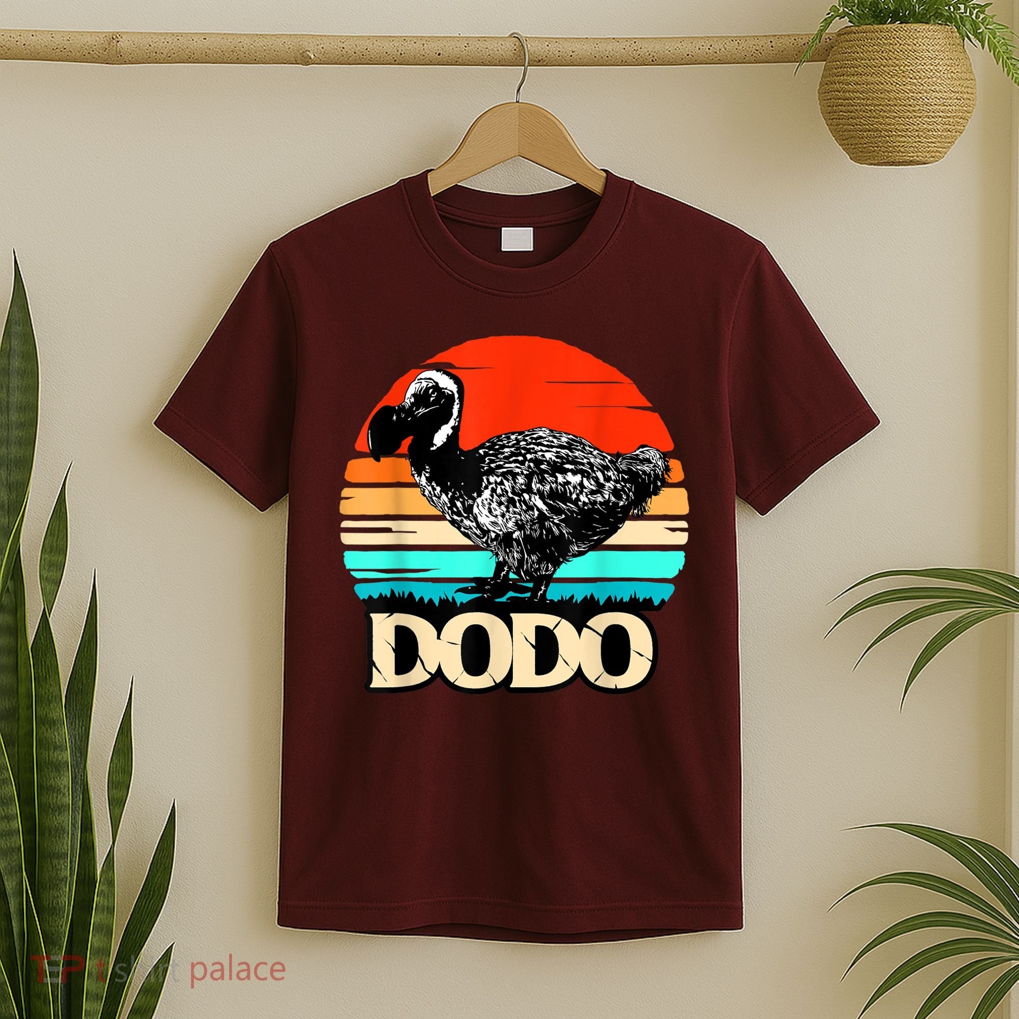 Dodo Bird Retro Sunset 70s & 80s Women And Men T-Shirt