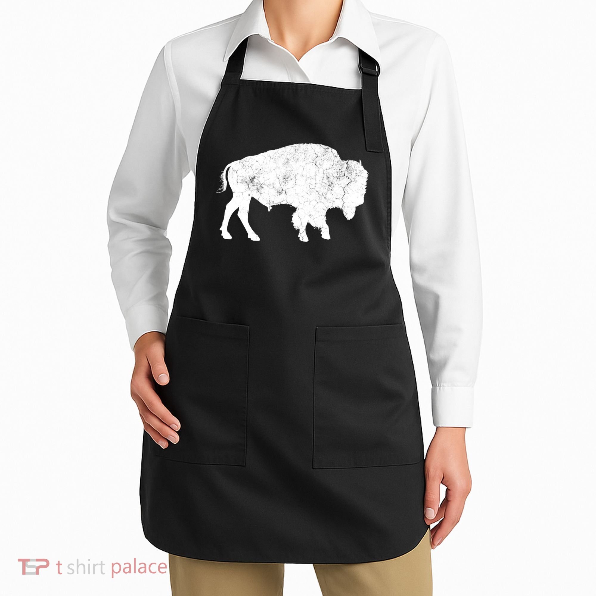 Distressed Buffalo Retro Bison Animal Lover Apron