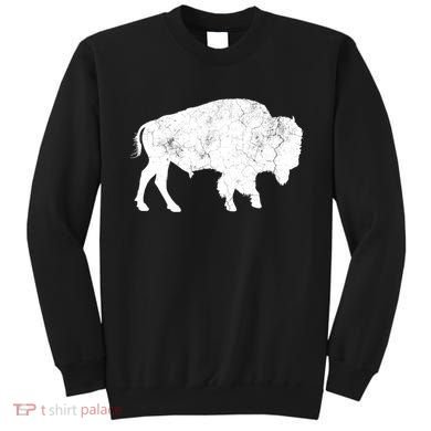 Distressed Buffalo Retro Bison Animal Lover Sweatshirt
