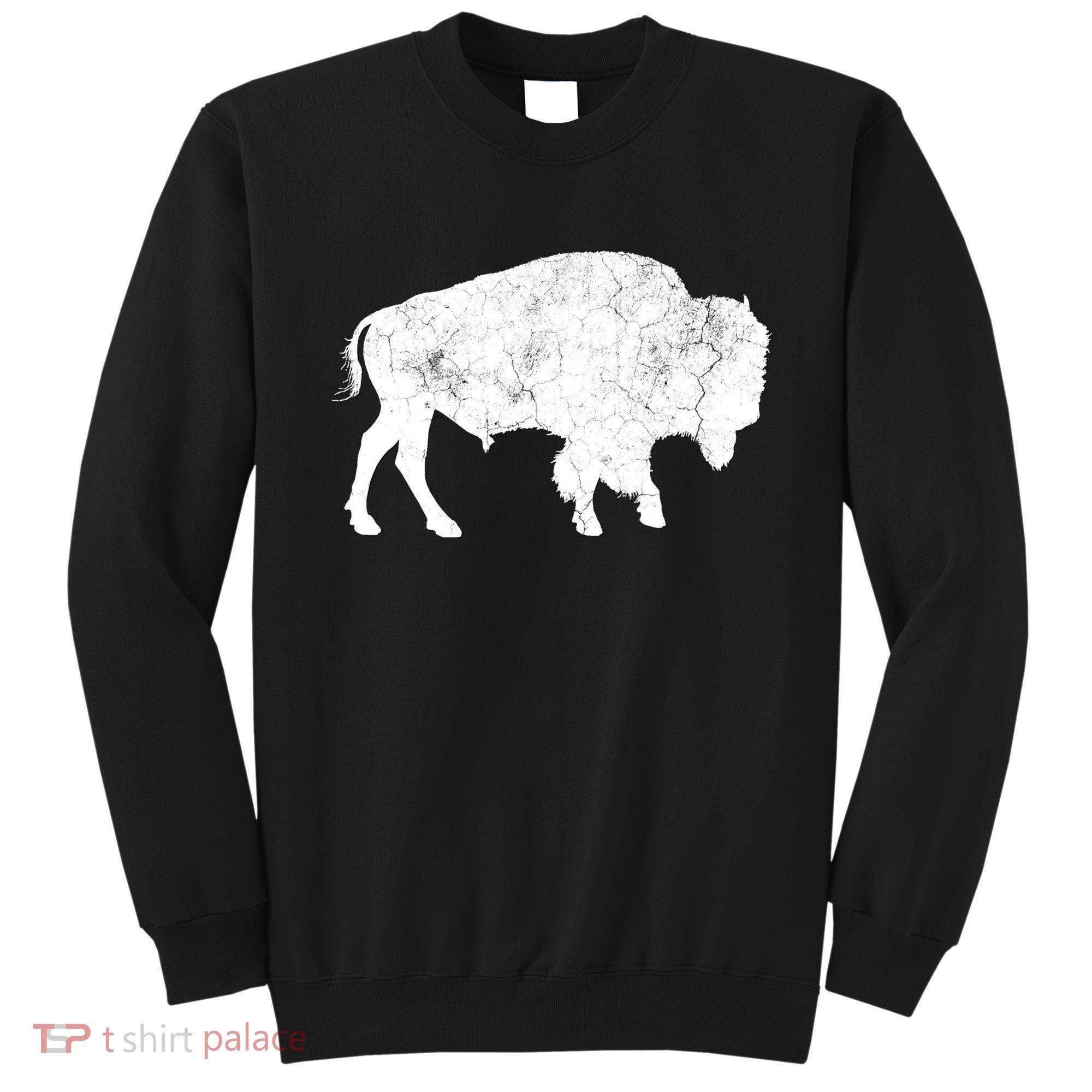 Distressed Buffalo Retro Bison Animal Lover Sweatshirt