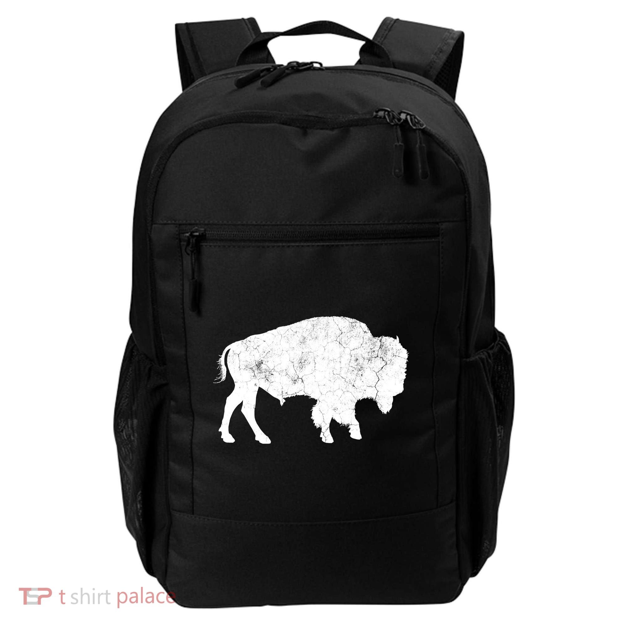 Distressed Buffalo Retro Bison Animal Lover Backpack