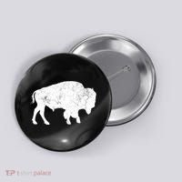 Distressed Buffalo Retro Bison Animal Lover Button thumb 0