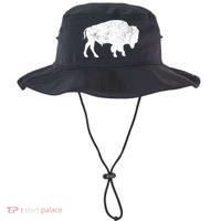 Distressed Buffalo Retro Bison Animal Lover Bucket Hat thumb 0