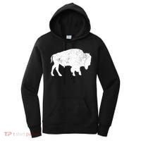 Distressed Buffalo Retro Bison Animal Lover Women's Hoodie thumb 0