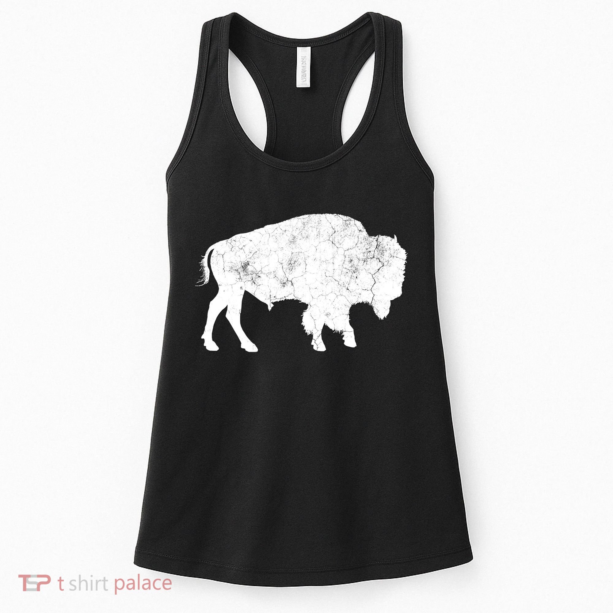Distressed Buffalo Retro Bison Animal Lover Women's Tank Top