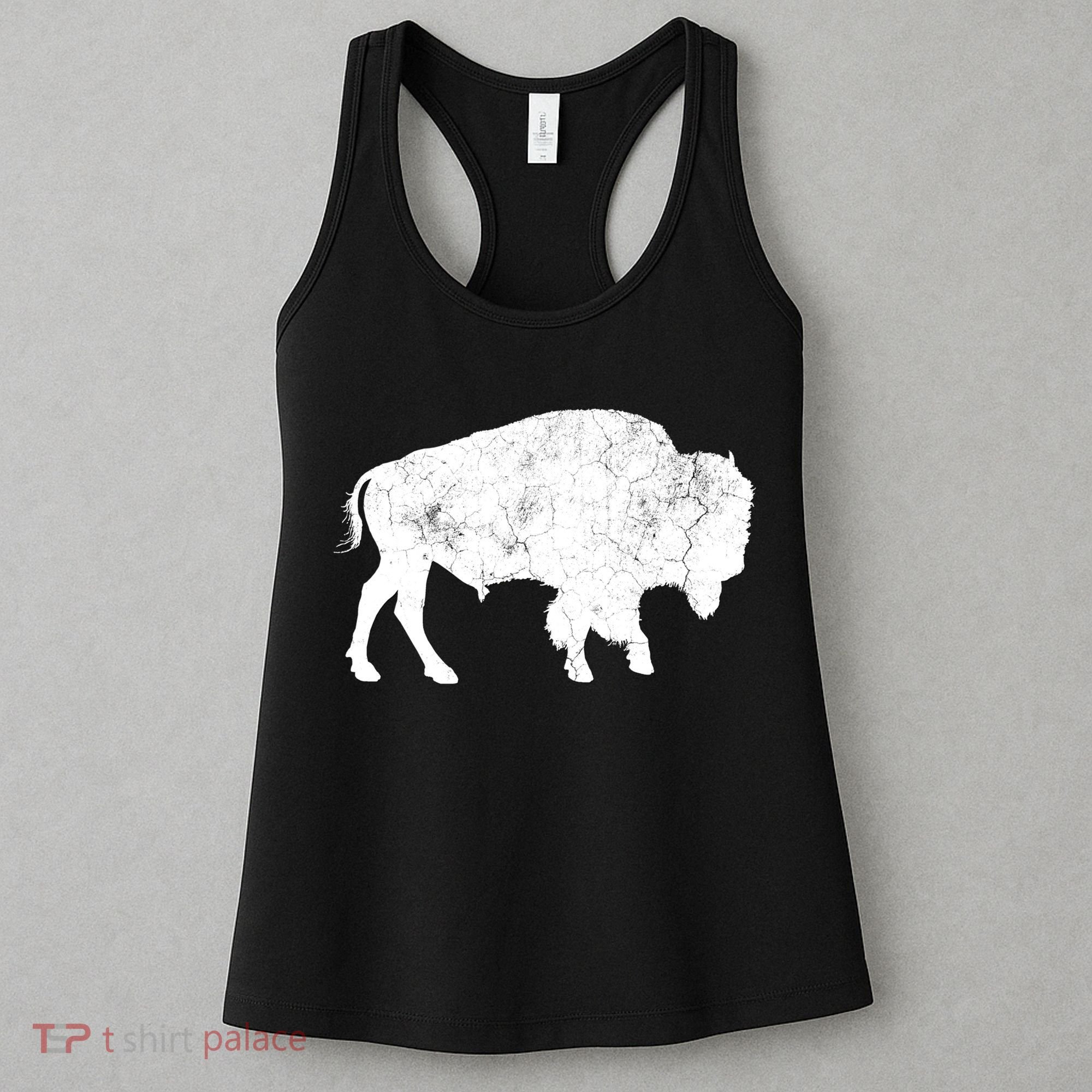Distressed Buffalo Retro Bison Animal Lover Women's Tank Top