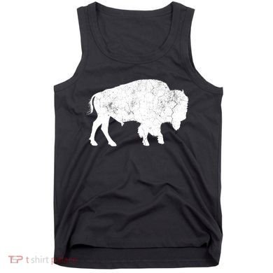 Distressed Buffalo Retro Bison Animal Lover Tank Top