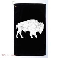 Distressed Buffalo Retro Bison Animal Lover Golf Towel thumb 0