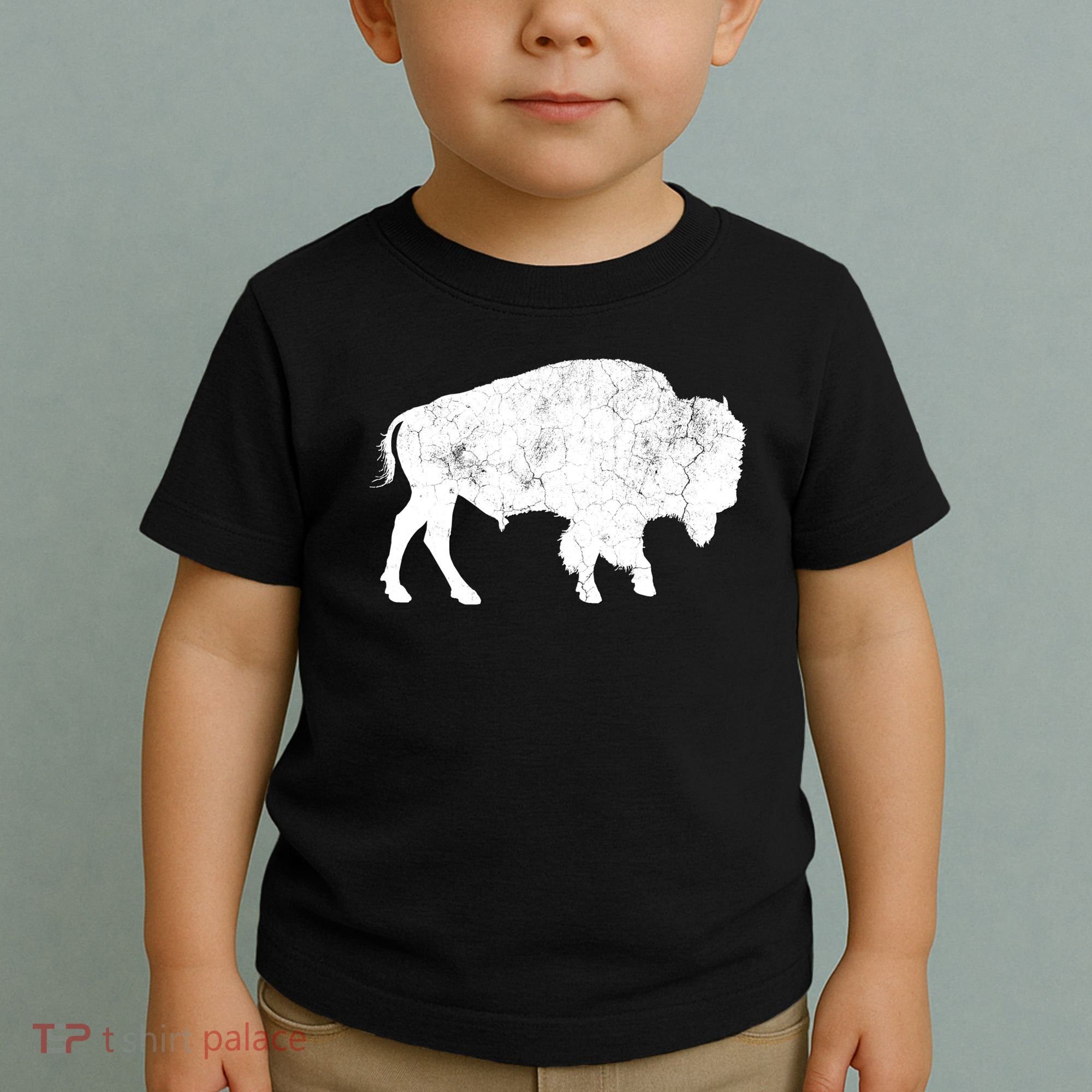 Distressed Buffalo Retro Bison Animal Lover Toddler T-Shirt