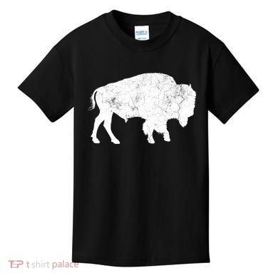 Distressed Buffalo Retro Bison Animal Lover Kids T-Shirt