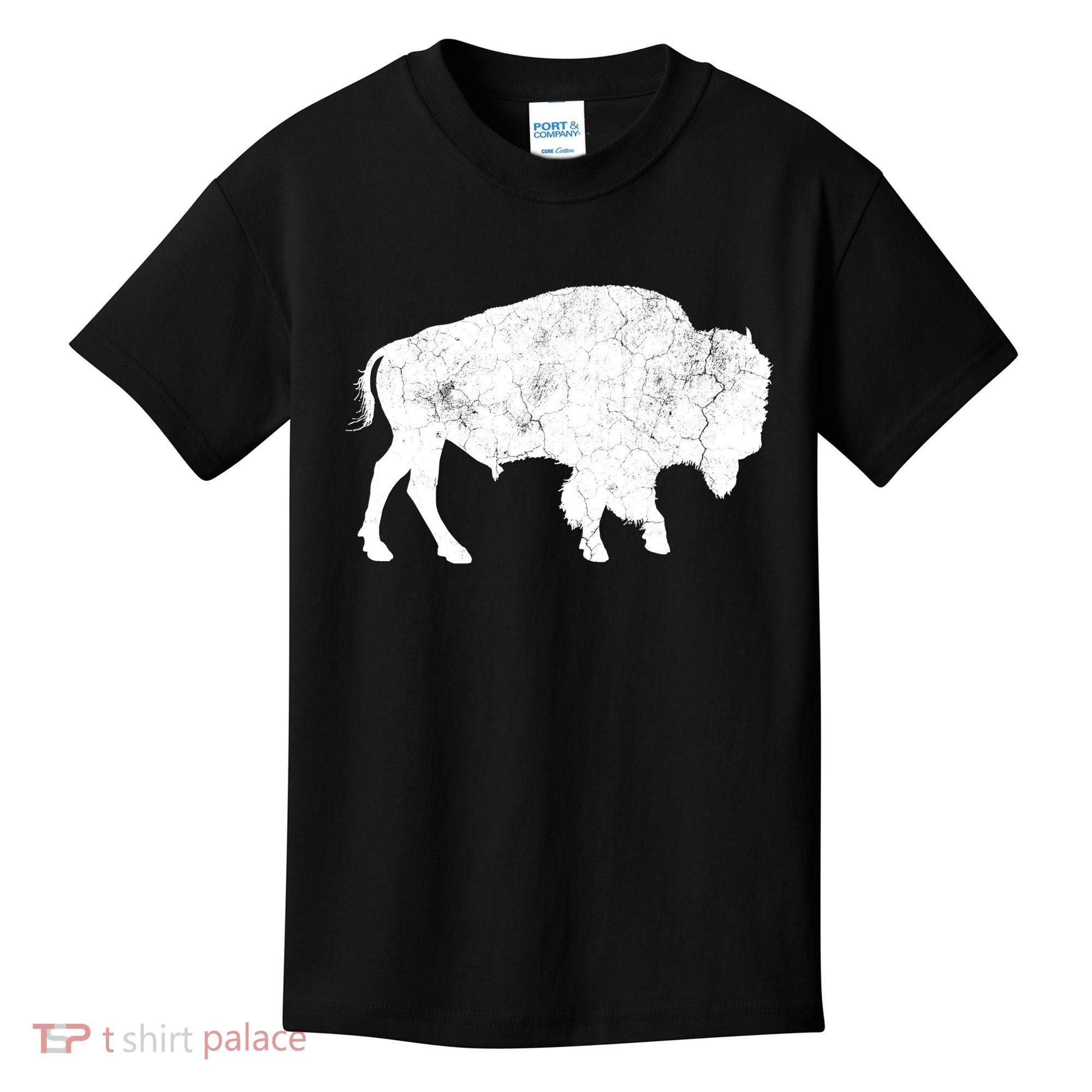 Distressed Buffalo Retro Bison Animal Lover Kids T-Shirt