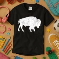 Distressed Buffalo Retro Bison Animal Lover Kids T-Shirt thumb 3