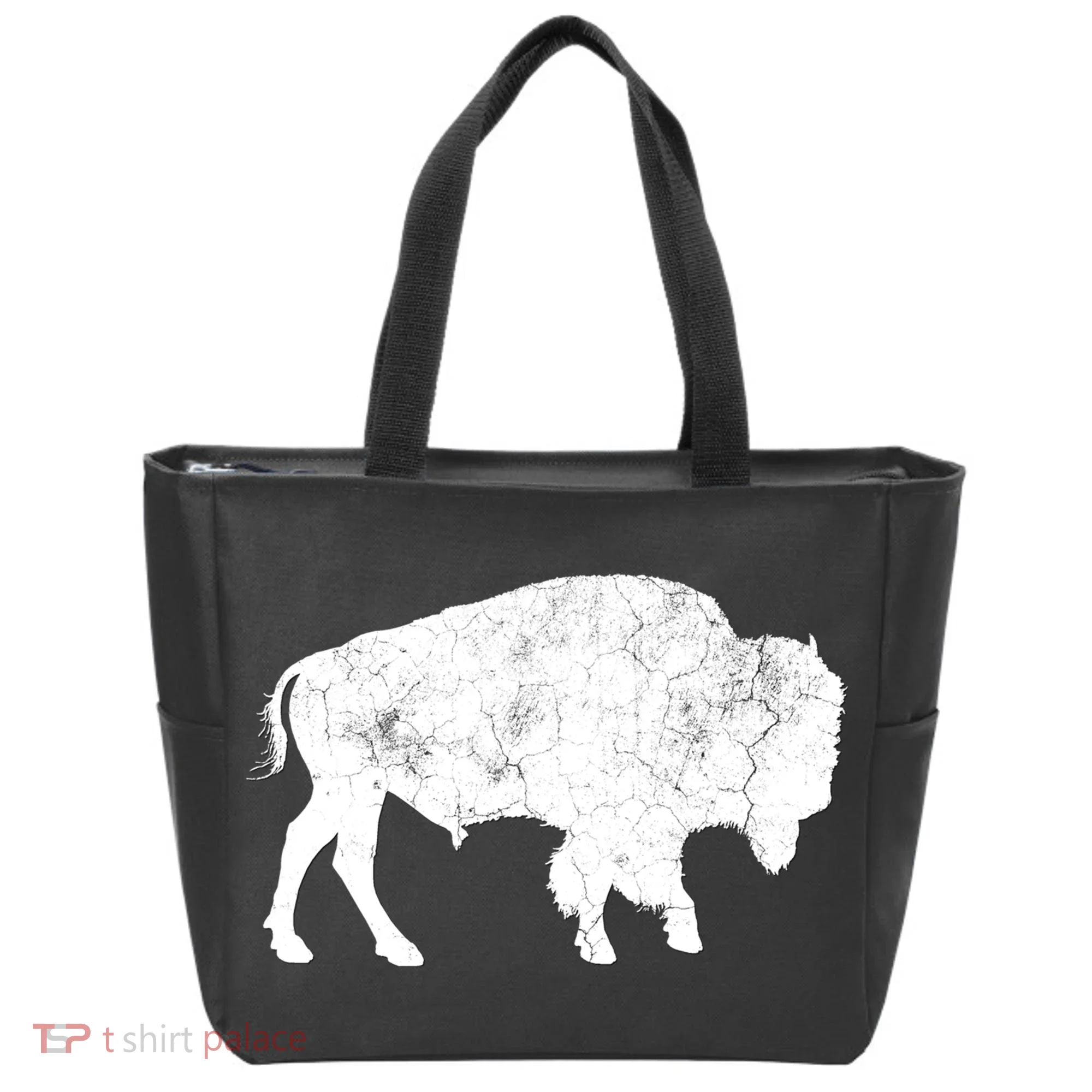 Distressed Buffalo Retro Bison Animal Lover Tote Bag