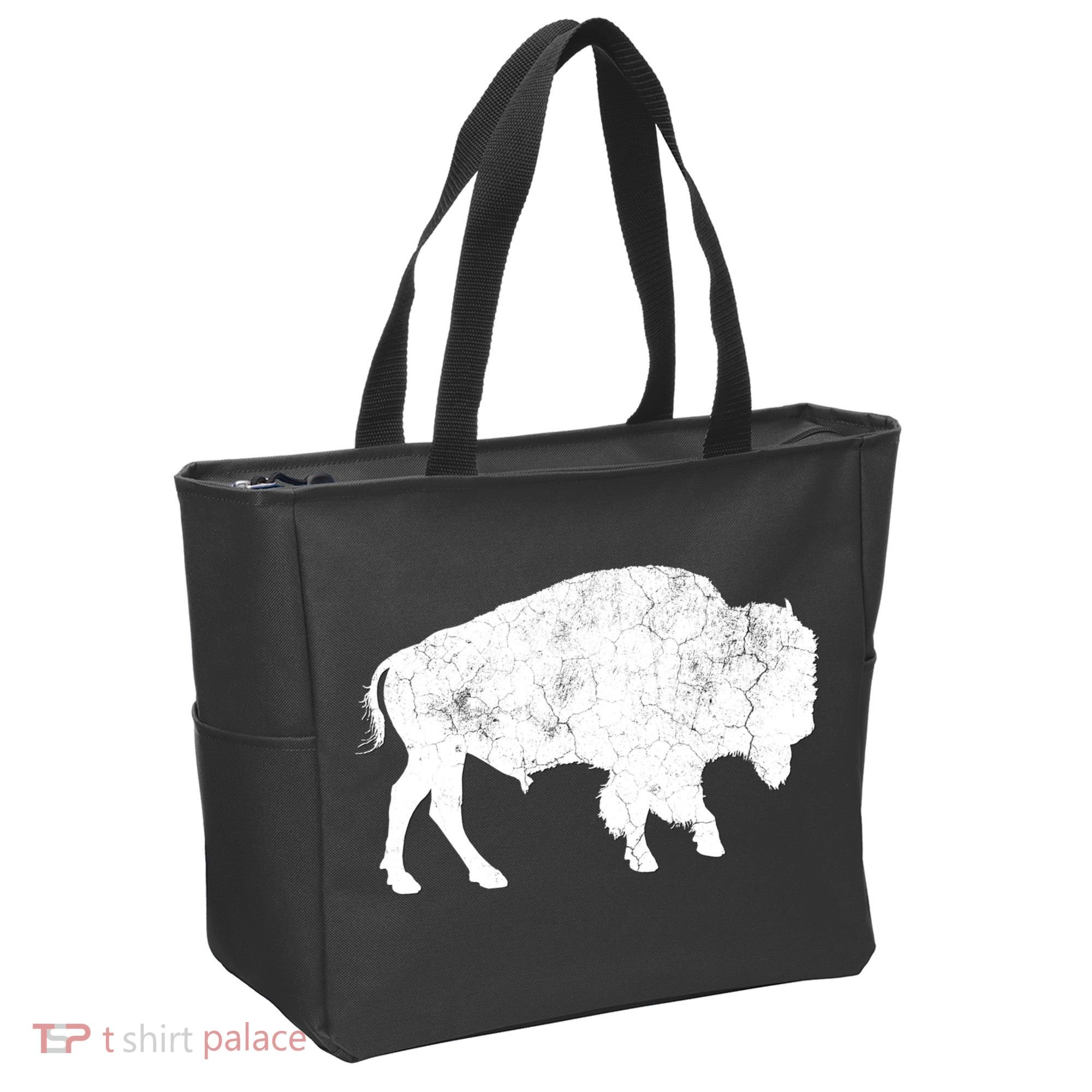Distressed Buffalo Retro Bison Animal Lover Tote Bag