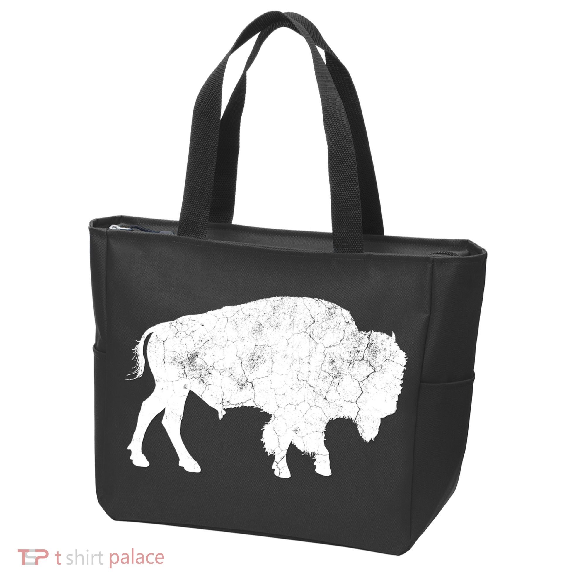 Distressed Buffalo Retro Bison Animal Lover Tote Bag