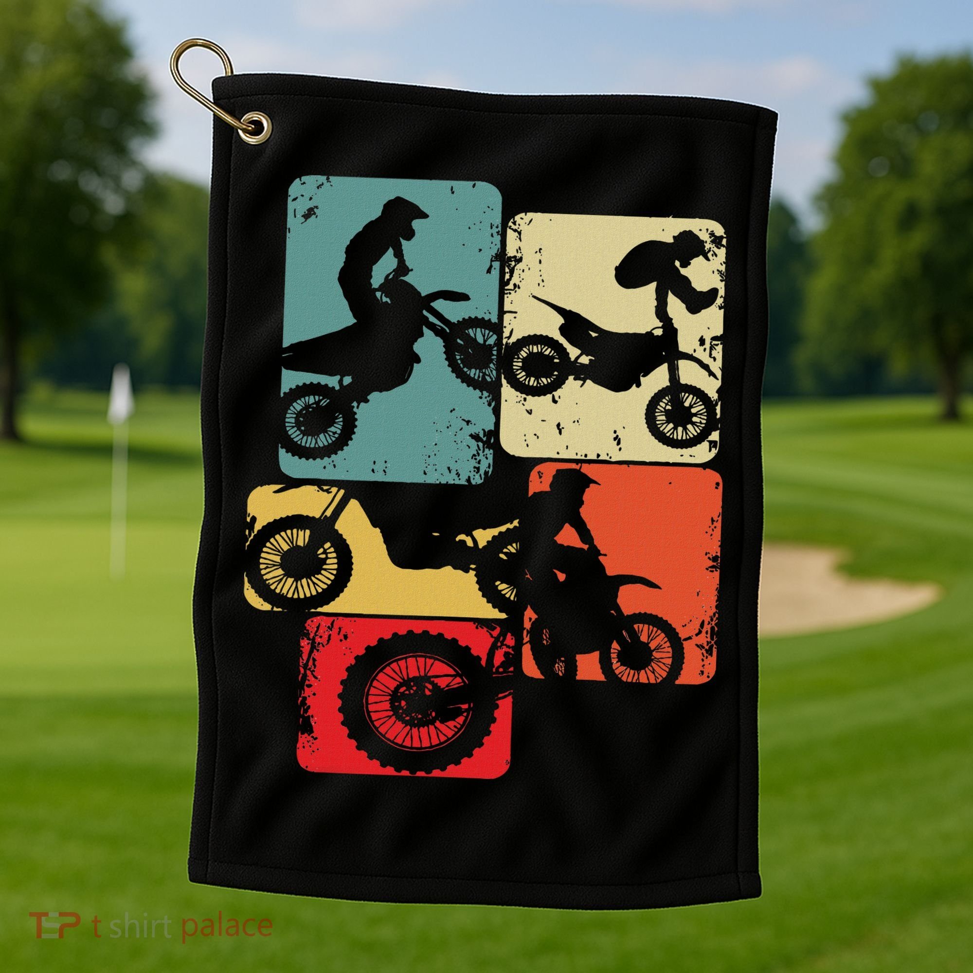 Dirt Bike Rider Motocross Enduro Dirt Biking Golf Towel