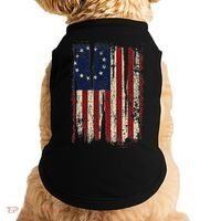 Distressed Betsy Ross American Flag 13 Star Colonies Patriot Doggie Tank thumb 0
